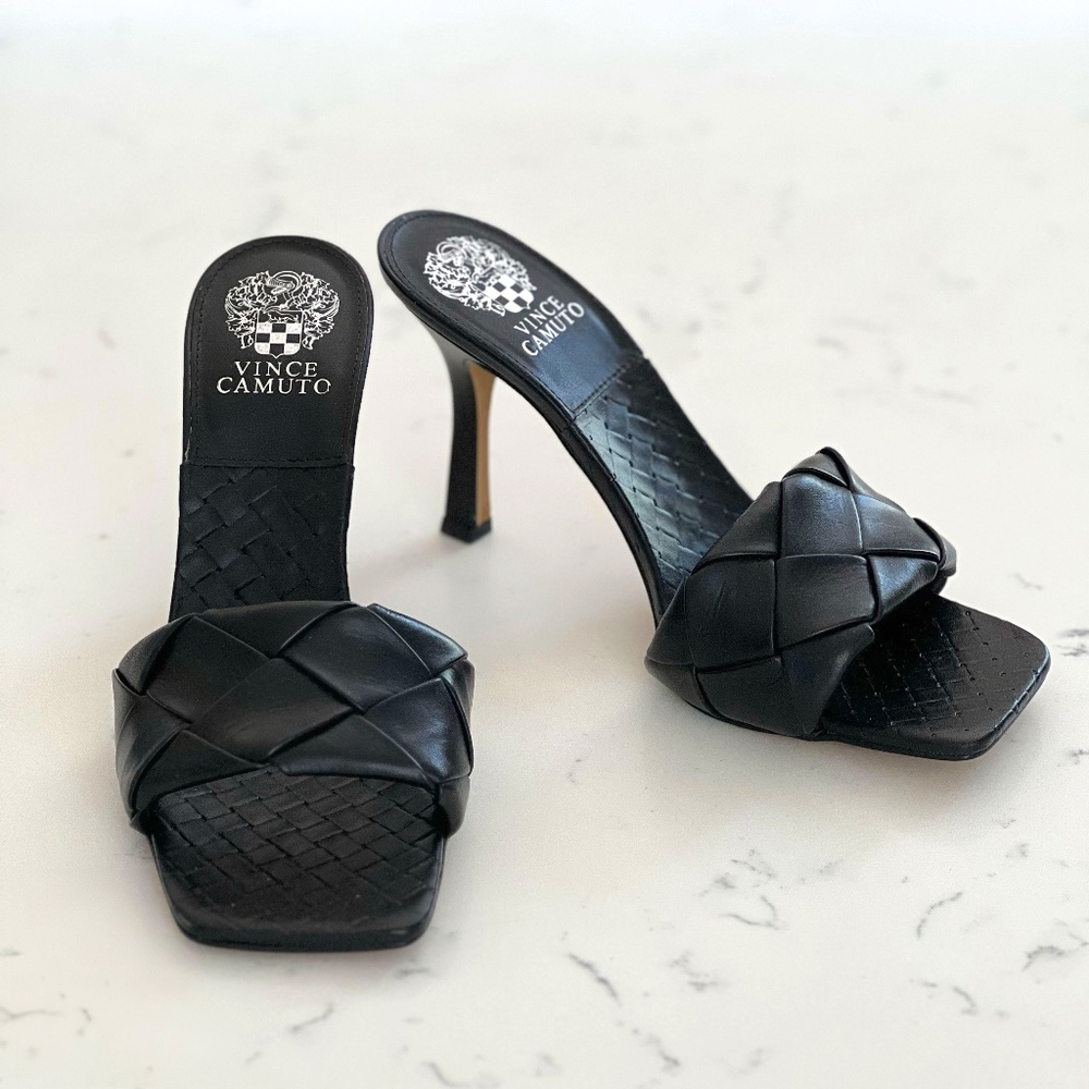 Vince Camuto Black Mules, Size 9